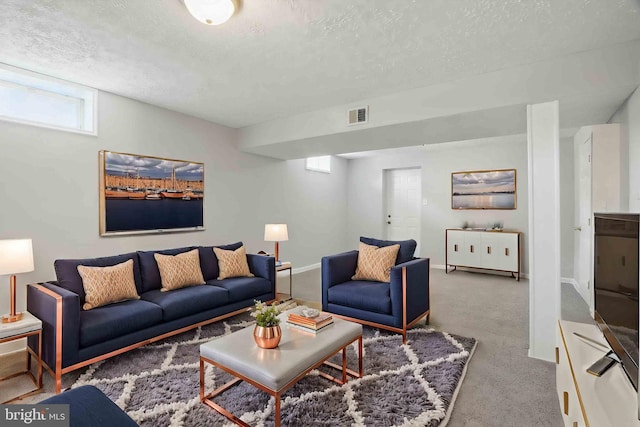 5694 Singletree Dr, Frederick, MD 21703 - living area with a textured ceiling and carpet flooring