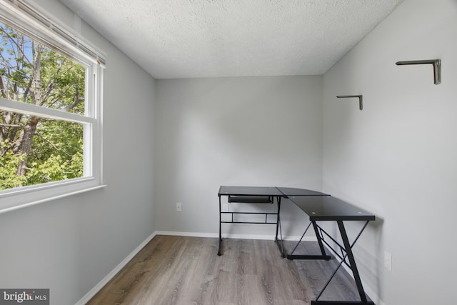 5694 Singletree Dr, Frederick, MD 21703 - unfurnished office with wood finished floors, a textured ceiling, plenty of natural light, and baseboards