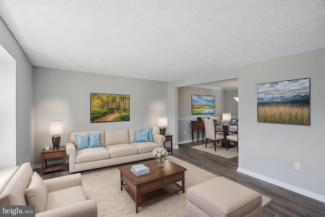 5694 Singletree Dr, Frederick, MD 21703 - living room featuring wood finished floors, baseboards, and a textured ceiling