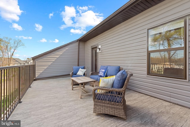 deck with an outdoor living space