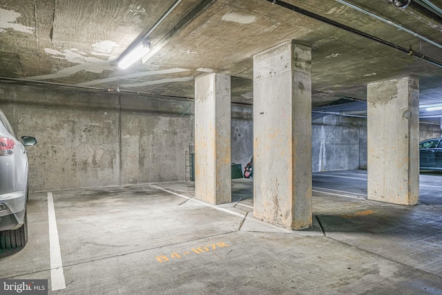 view of unfinished basement