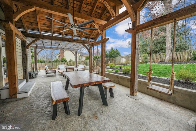 6750 Stonehurst Ct, Warrenton, VA 20187 - view of patio with ceiling fan and an outdoor living space