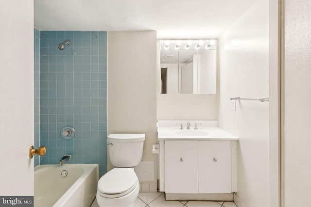 1420 Locust St Unit 6Q, Philadelphia, PA 19102 - bathroom with vanity, tile patterned floors, and  shower combination