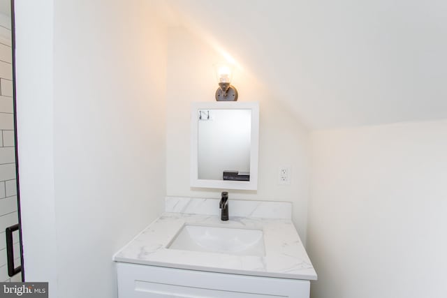 1102 Dolores Ln, Croydon, PA 19021 - bathroom with vanity and lofted ceiling
