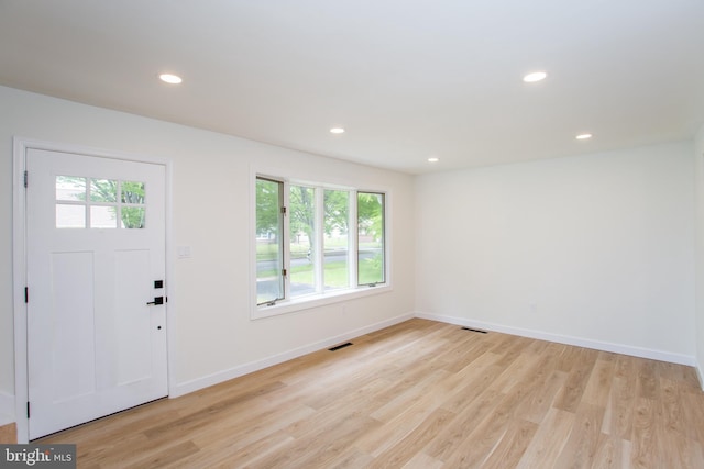 1102 Dolores Ln, Croydon, PA 19021 - foyer with baseboards, light wood-style flooring, and recessed lighting