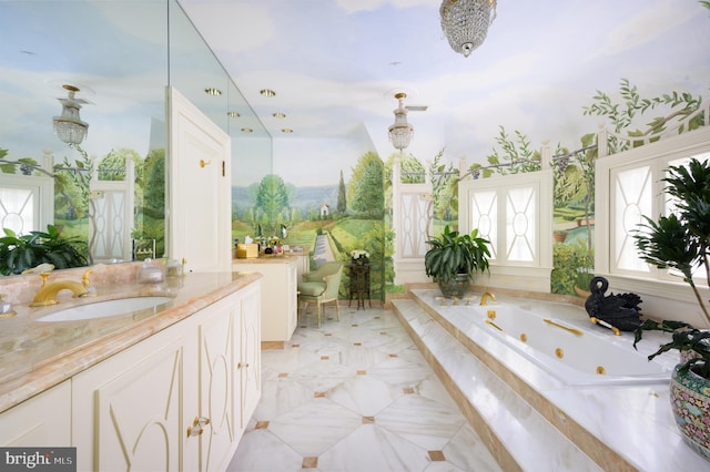 2838 Mcgill Ter NW, Washington, DC 20008 - full bathroom with vanity and a jetted tub
