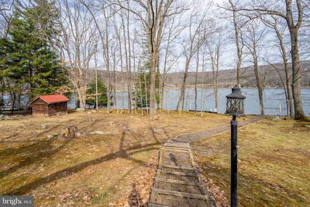 1909 Marsh Hill Rd, Mc Henry, MD 21541 - view of yard featuring a water view and an outbuilding