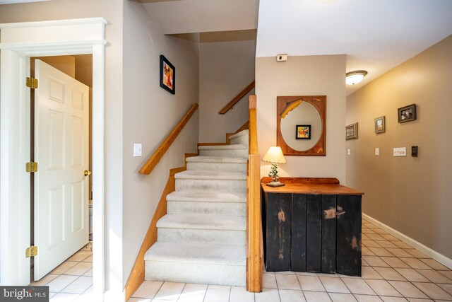 1909 Marsh Hill Rd, Mc Henry, MD 21541 - staircase featuring tile patterned flooring and baseboards