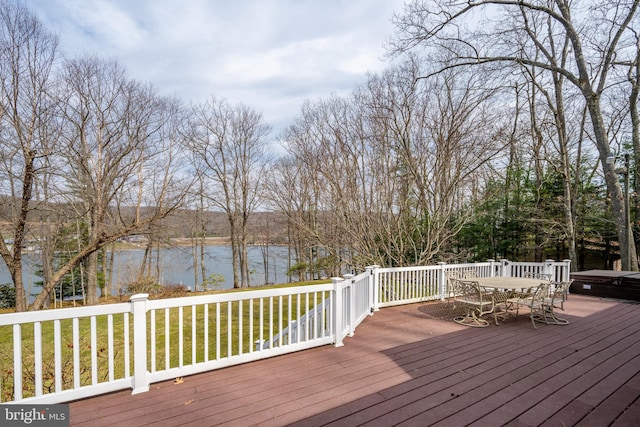 1909 Marsh Hill Rd, Mc Henry, MD 21541 - wooden terrace with outdoor dining space and a water view