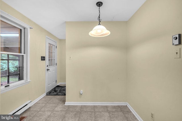 7000 Burch Hill Rd, Brandywine, MD 20613 - spare room featuring baseboards, a baseboard heating unit, and light tile patterned floors