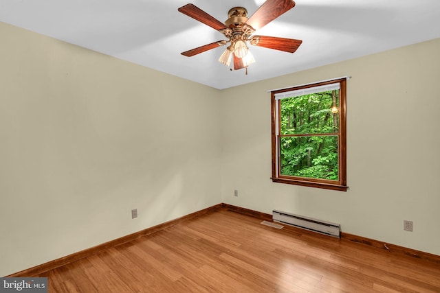 7000 Burch Hill Rd, Brandywine, MD 20613 - empty room featuring a baseboard heating unit, light wood-type flooring, and baseboards