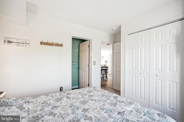 unfurnished bedroom with a closet
