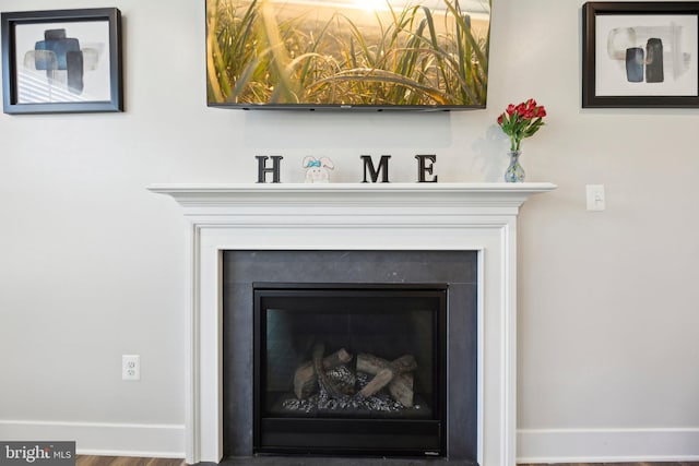 2101 Gails Ln, Mount Airy, MD 21771 - interior details with baseboards and a glass covered fireplace