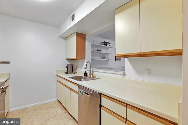13663 Orchard Dr Unit 3663, Clifton, VA 20124 - kitchen with a sink, stainless steel dishwasher, light countertops, baseboards, and stove