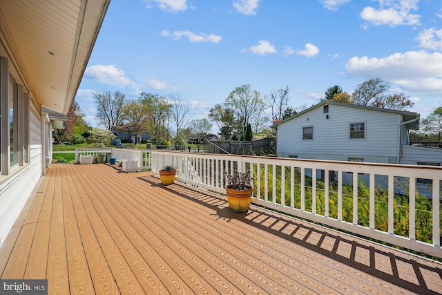 wooden terrace with fence