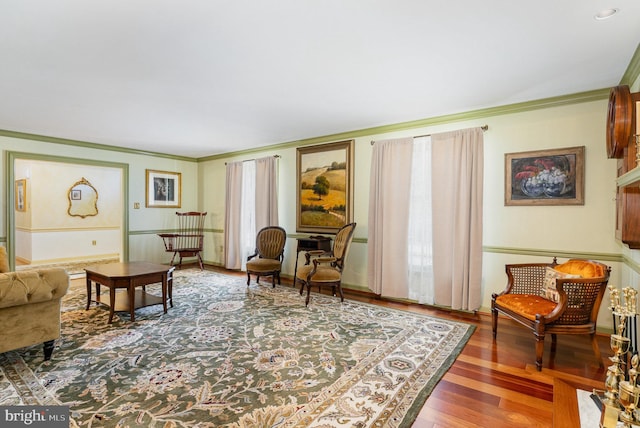 4300 Valleyview Rd, Harrisburg, PA 17112 - living room featuring crown molding and wood finished floors