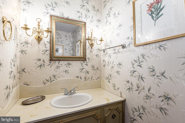 4300 Valleyview Rd, Harrisburg, PA 17112 - bathroom featuring wallpapered walls and vanity
