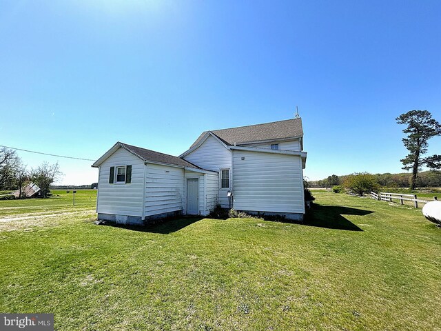 6637 Elton Dennis Rd, Willards, MD 21874 - rear view of property with fence and a lawn