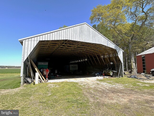 6637 Elton Dennis Rd, Willards, MD 21874 - view of car parking featuring a pole building