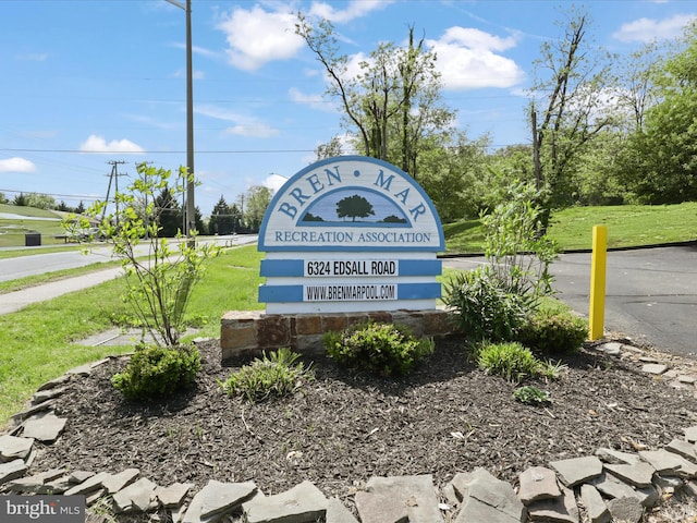 view of community sign