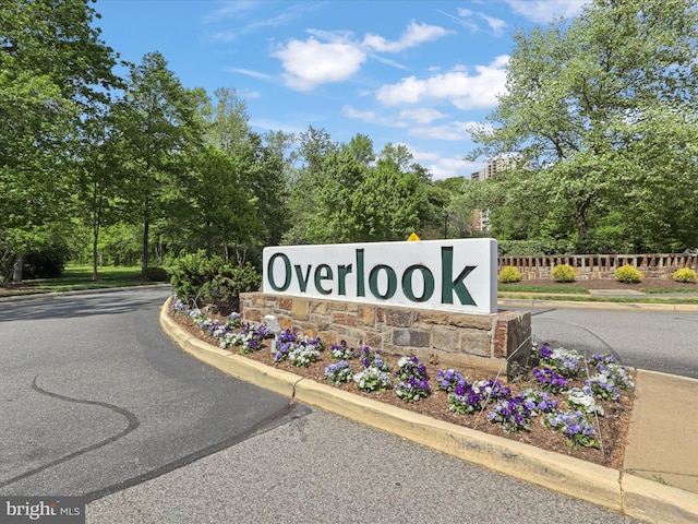 view of community sign