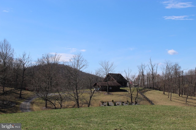 view of yard featuring a rural view