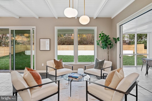 7030 Oregon Ave NW, Washington, DC 20015 - sunroom with beamed ceiling