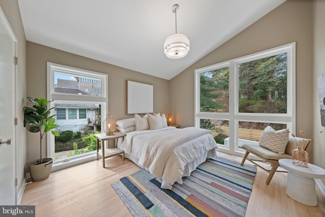 7030 Oregon Ave NW, Washington, DC 20015 - bedroom with lofted ceiling, wood finished floors, and multiple windows