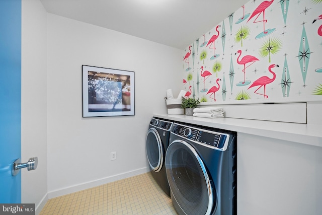 7030 Oregon Ave NW, Washington, DC 20015 - laundry area with independent washer and dryer, baseboards, and laundry area