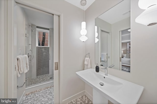 7030 Oregon Ave NW, Washington, DC 20015 - full bath with baseboards, visible vents, and a stall shower