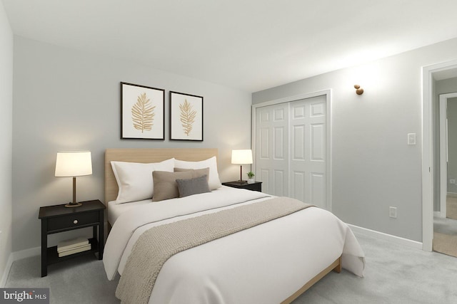 6266 Occoquan Forest Dr, Manassas, VA 20112 - bedroom featuring light colored carpet, a closet, and baseboards