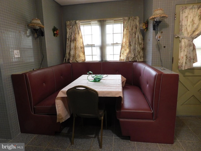 view of tiled dining space