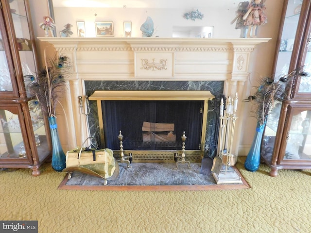 details with a fireplace