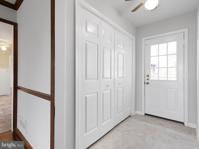 666 Clifton Dr, Bear, DE 19701 - entryway with ceiling fan and visible vents