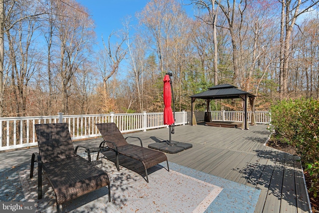 deck with a gazebo