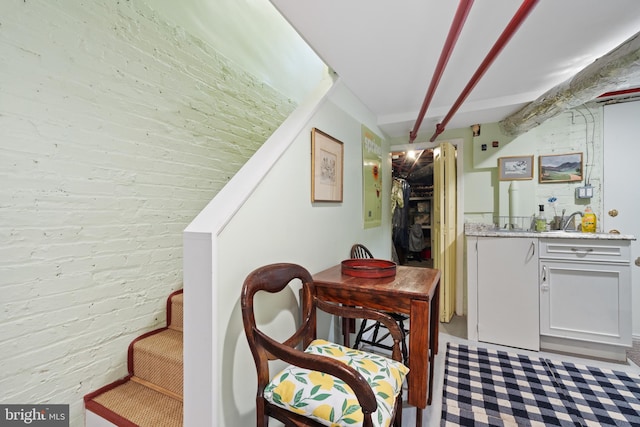 interior space featuring wet bar