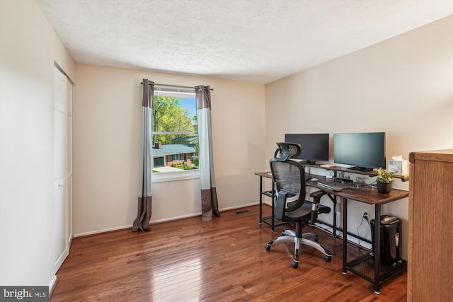 15690 Buck Ln, Dumfries, VA 22025 - office featuring baseboards, wood finished floors, and a textured ceiling
