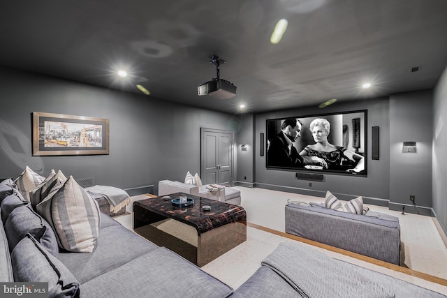 cinema with recessed lighting