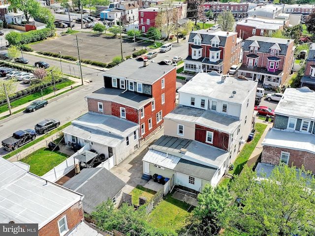 bird's eye view with a residential view