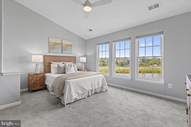 20973 Killawog Ter, Ashburn, VA 20147 - bedroom with baseboards, lofted ceiling, carpet floors, and a ceiling fan