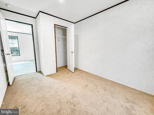 309 Fern Rd, Millville, NJ 08332 - unfurnished bedroom with carpet, a closet, and crown molding