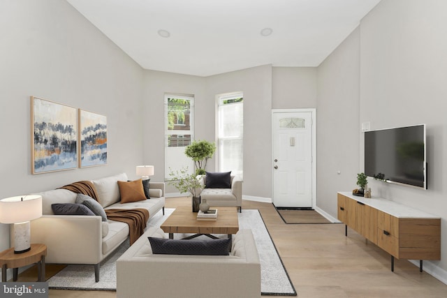 2828 Woodbrook Ave, Baltimore, MD 21217 - living room with light wood-type flooring and baseboards