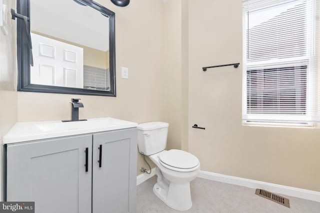 2828 Woodbrook Ave, Baltimore, MD 21217 - half bath with baseboards, visible vents, vanity, and toilet