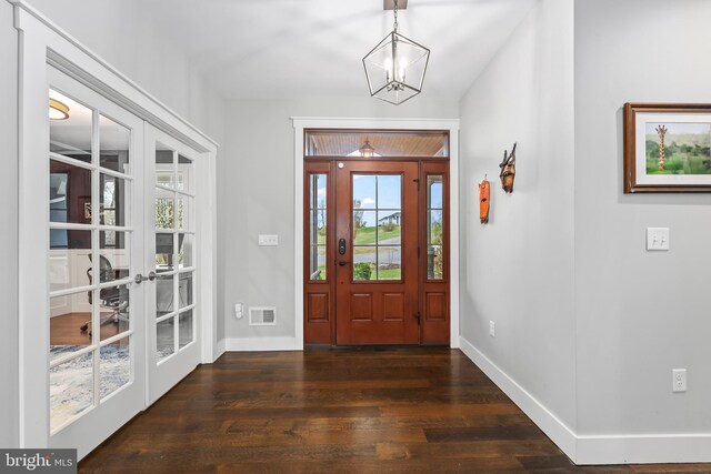 59 N Ridgemont Way, Shepherdstown, WV 25443 - entrance foyer featuring french doors, wood finished floors, and baseboards