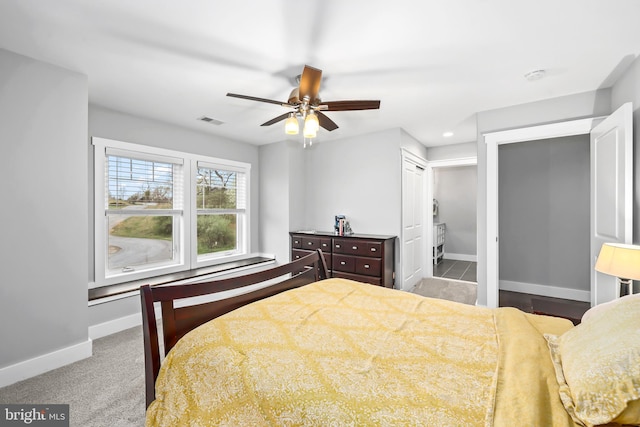 59 N Ridgemont Way, Shepherdstown, WV 25443 - bedroom with baseboards, recessed lighting, and ceiling fan