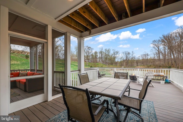 59 N Ridgemont Way, Shepherdstown, WV 25443 - deck with outdoor dining space and an outdoor hangout area