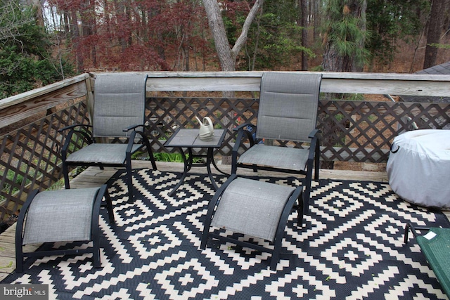 deck with area for grilling