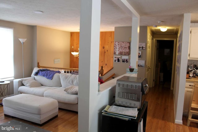 living area featuring wood finished floors