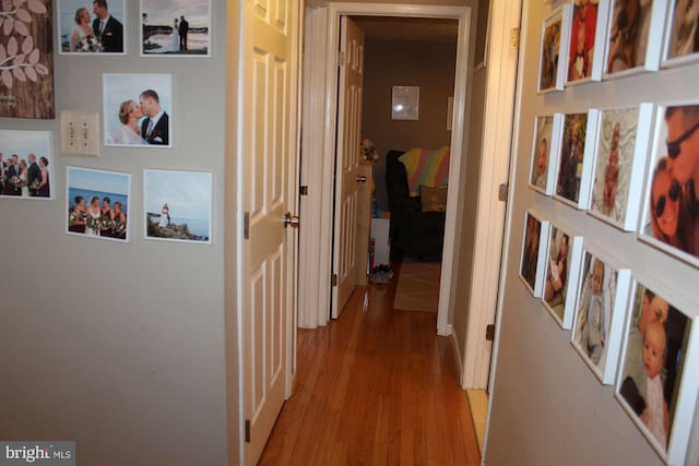 hall featuring wood finished floors