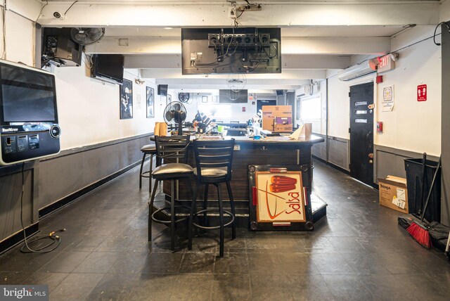 2124-2126 E Lehigh Ave, Philadelphia, PA 19125 - bar with wainscoting and an AC wall unit